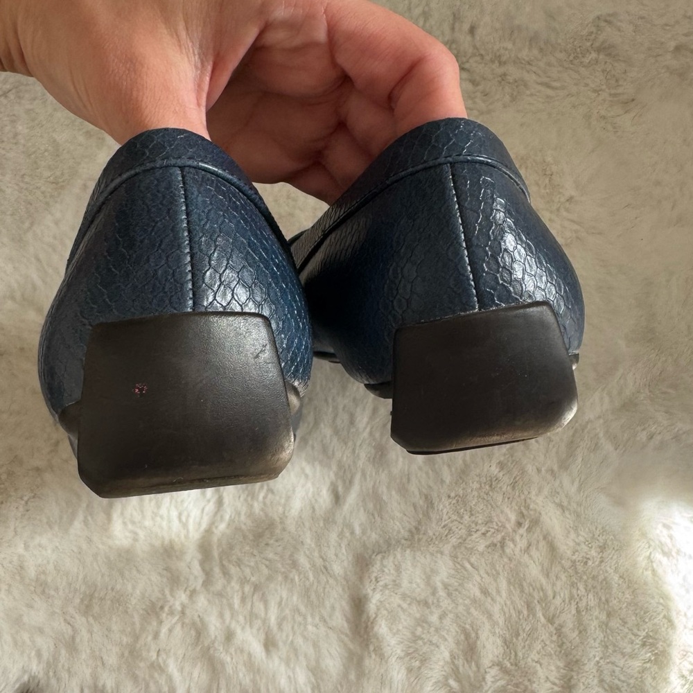 Ralph Lauren Navy Textured Loafers - Picture 5 of 6